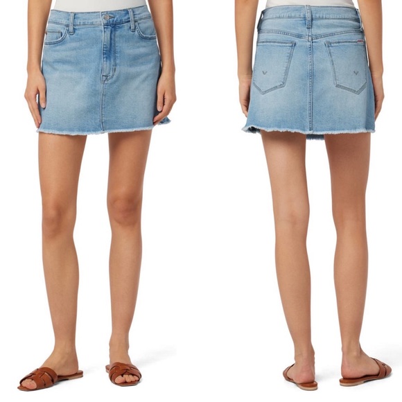Hudson Vivid Fray Hem Denim Mini Skirt Prophecy Size 26 NWT - Picture 4 of 4